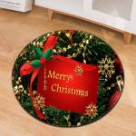 80cm red Round Santa Claus Elk Christmas Festive Floor Mat Anti SlipCircular