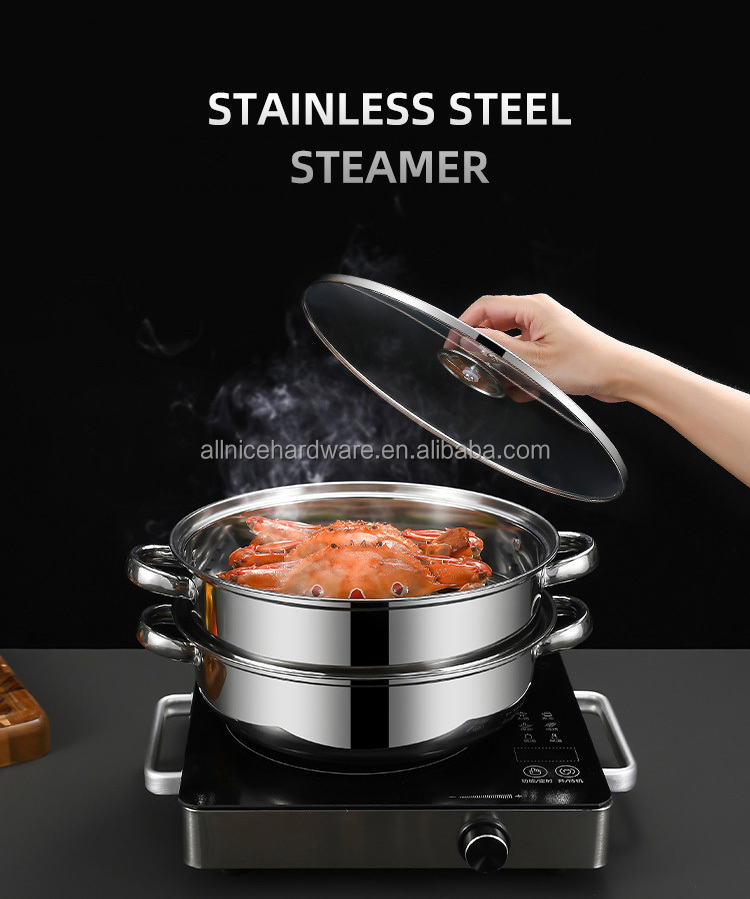 Hot Selling Cookware Cooking Food Steamer Stainless Steel Steamer Pot Kitchen Soup Pot With Steamer