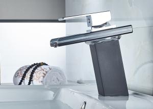 Quality Polished Chrome LED Bathroom Sink Faucet ROVATE Waterfall Glass Spout wholesale