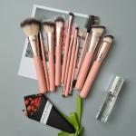 11PCS Pink Makeup Brush High Flexibility Synthetic Bristles Powder Foundation