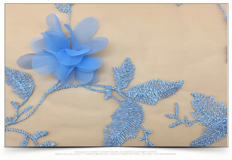 Colorful Polyester 3D flower embroidered Lace fabric for women garments