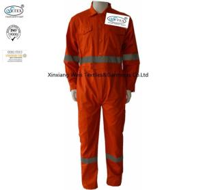 Quality Orange Cotton Lightweight Fr Coveralls With Reflective Trim Protective Clothing wholesale