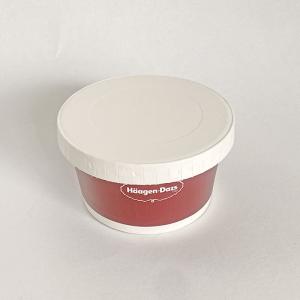 Quality Single Wall Ice Cream Paper Cup With Lid 4oz 130ml Red Takeaway Containers wholesale
