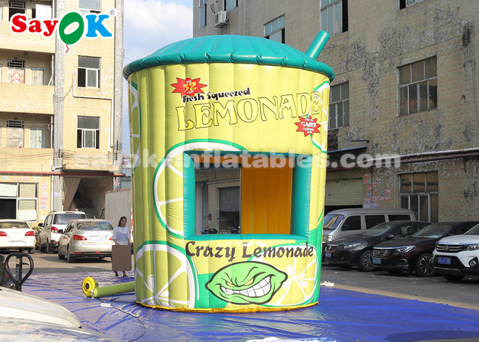 Best Inflatable Tent 5m High PVC Inflatable Lemonade Stand Booth With Blower For Business