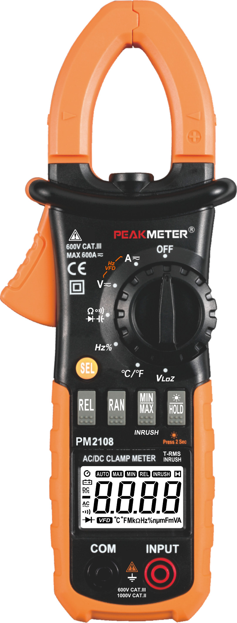 AC/DC Digital CLamp Meter With Ammeter , Voltmeter ,Double Mold，Back Light，LCD，Ohmmeter Measurement