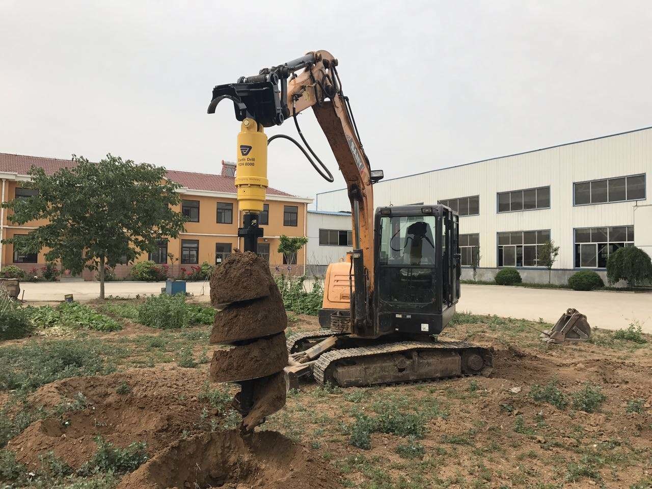 Construction Works Earth Drill Hydraulic Earth Auger For 5-45 Tons Excavator
