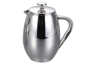 Quality 1L Stainless Steel Plunger Coffee Pot 51oz Manual Double Walled Insulated Teapot wholesale