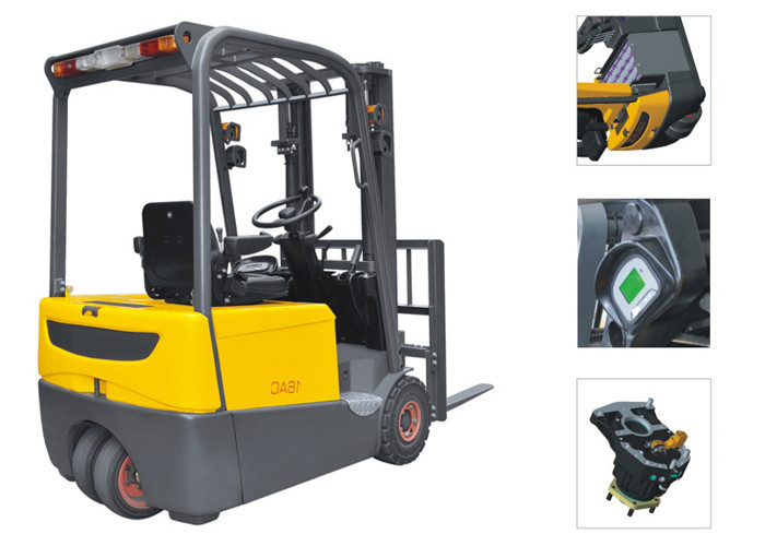 Three Fulcrum Mini Electric Forklift 1.6t Max Lifting Height 6.2m With AC Control System