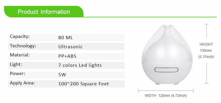Room Cool Mist Electric Perfume Diffuser Ultrasonic PP Material