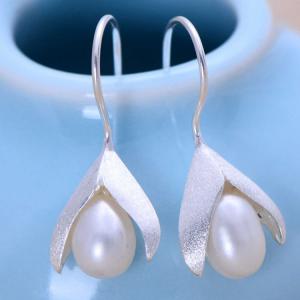 Quality 925 Sterling Silver Imitation Pearl Drop Earrings (XH05575) wholesale