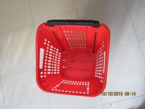 Quality Supermarket PP Rolling Shopping Basket / Cart with Four Wheels wholesale