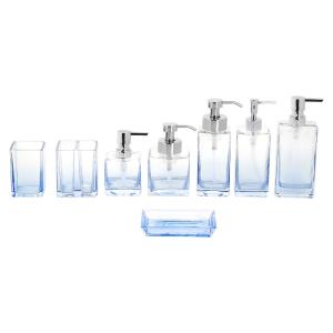 Quality Square Glass Accessories Set Vintage Style For Home Hotel Ombre Blue wholesale