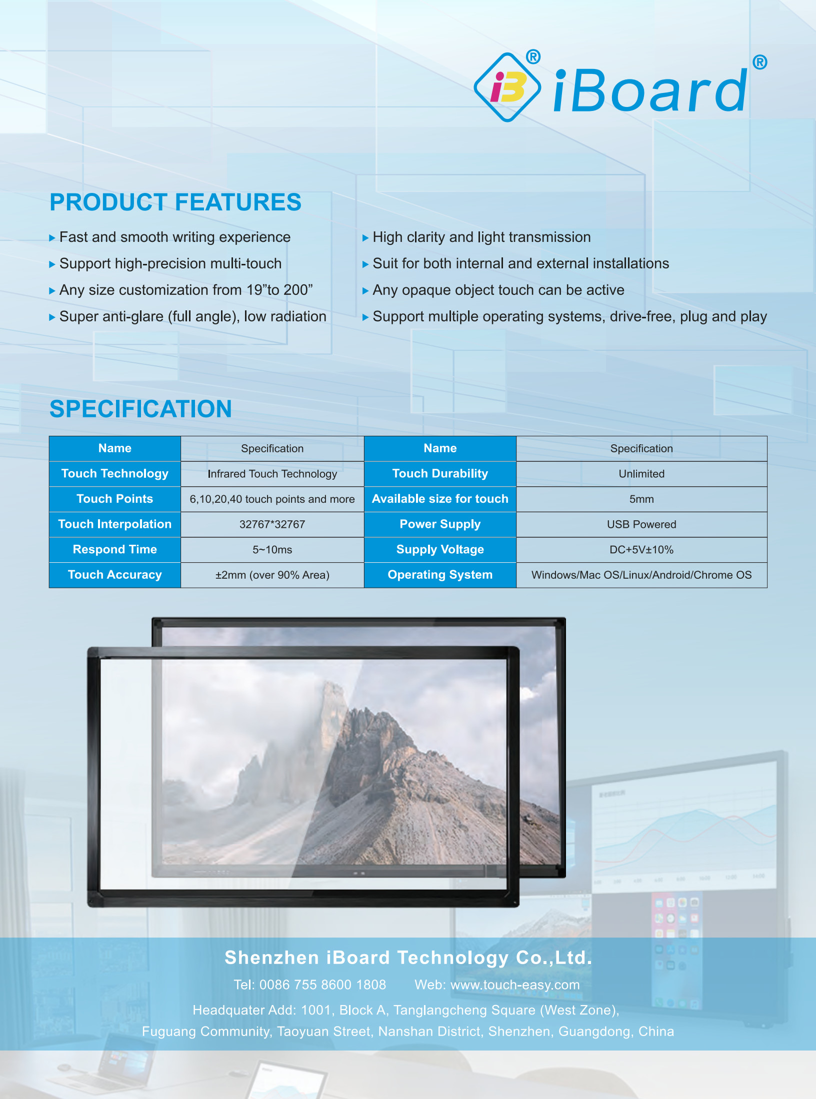 32" Infrared Touch Frame IR multi touch screens overlay kit for video wall kiosk 22"~300" Customized size
