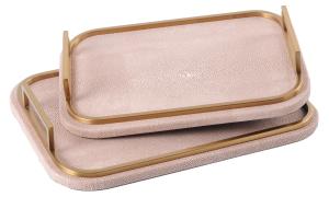 Quality Coffee Brown Leather MDF 60mm Decorative Display Trays wholesale