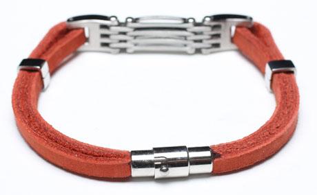 Leather Bracelet, Stainless Steel Clasp