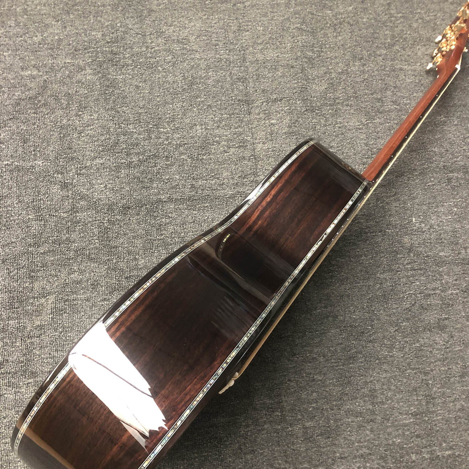 Custom O Body 39 Inch Abalone Binding Sunburst Color Acoustic Guitar Accept Guitar, Amp, Pedal OEM