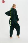 Wholesale Supersoft Fluffy Flannel Onesies Green Dinosaur Animal Pajamas Adult