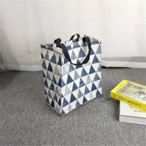 Quality Blue White Jumbo Canvas Tote Bags Shoulder Grocery Bags For Shopping wholesale