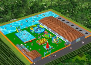 Quality Removeable Inflatable Water Park With Swimming Pool For Schools , Sports Arenas wholesale