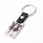 DIY Printable Metal Insert Sublimation Keyring Leather Strap Keychain Pendant