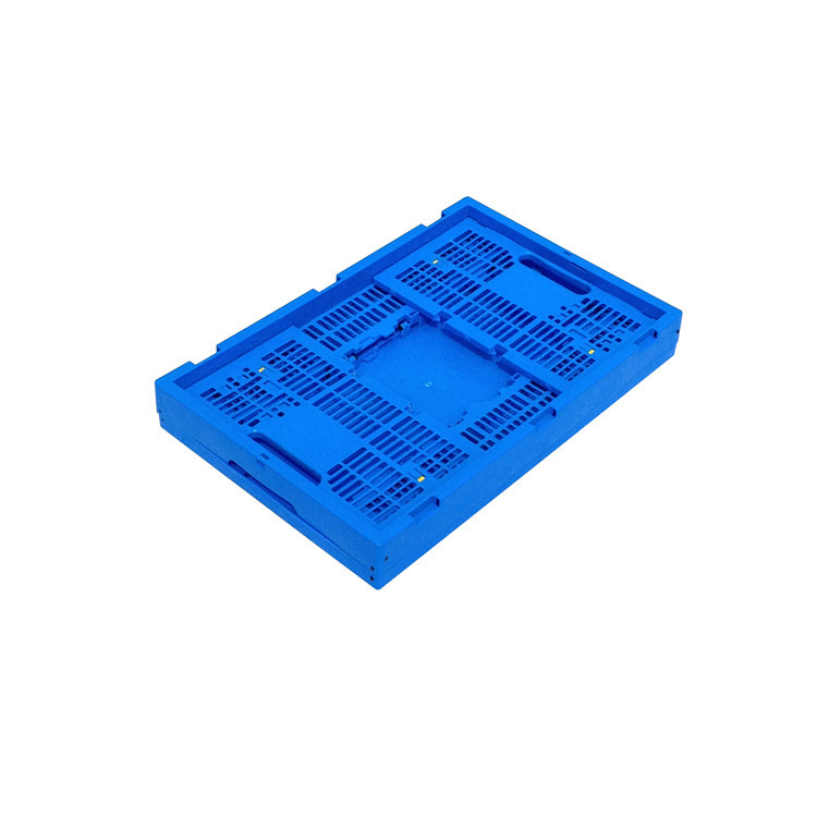 600*400*250 mm Virgin PP Plastic Collapsible Crates Solid Bottom Durability