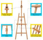 Adjustable Height Painting Wooden Display Easel Stand For Artist Beginners