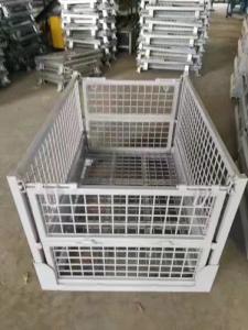Quality High quality industrial collapsible storage stacking galvanized euro metal steel wire mesh pallet cage for sale wholesale