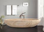 Oval Shaped Durable Natural Stone Bathtub Sandstone Travertine Material