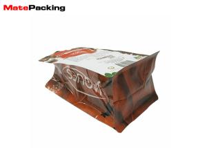 Quality Coffee Resealable Food Pouches , Aluminum Foil Flat Bottom Zipper Pouch wholesale