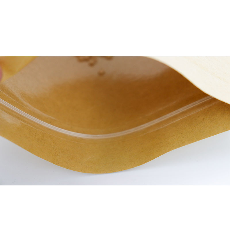 Manufactures Selling Custom Size Kraft Stand Up Pouch Packaging With Zipper Lock