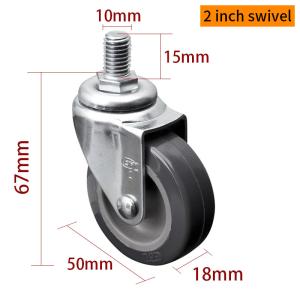 Quality EDL Mini Caster Wheels 2inch 30Kg Grey Color TPU by Swivel and Brake 202S-72 wholesale