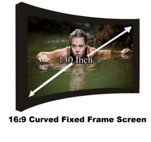 Quality New Arrival Curved Fixed Frame Projection Screen130 Inch 16:9 Ratio Projector Screens 3D wholesale