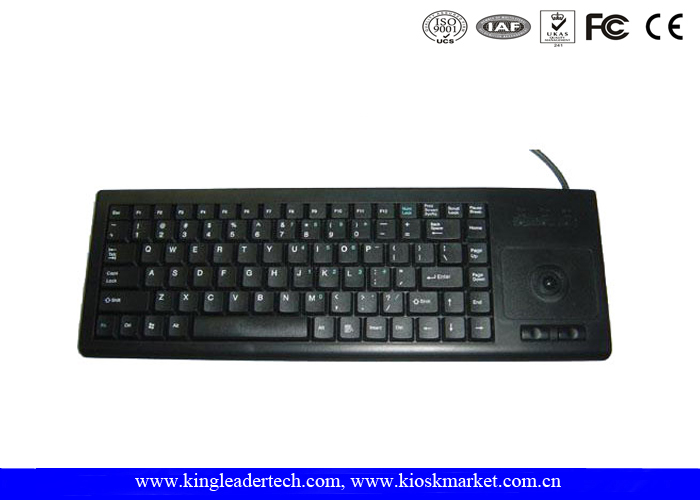 Compact Plastic Industrial Computer Keyboard IP65 With Function Keys And Trackball