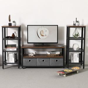 Quality Small TV Stand with Fabric Drawer, Rustic Industrial Television Stand for Sale, LTV40BX wholesale