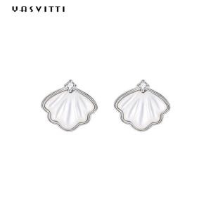Quality 0.25oz 0.07cm Sterling Silver Earrings 14K Gold Plated Silver Shell Earrings wholesale