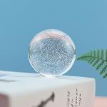 Home crystal craft shining acrylic uv balls 50mm glitter powder toys ball clear