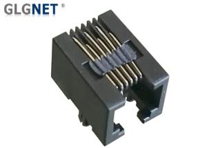 Quality Black Plastic 6 Pin RJ11 Female Connector Tab Down Right Angle 90 Degrees wholesale
