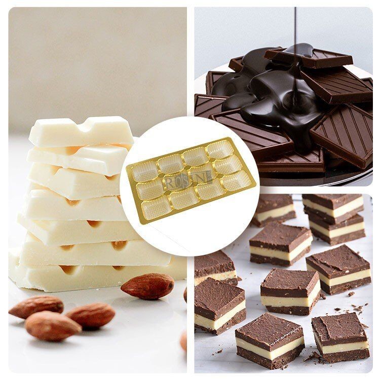 Brown Plastic Chocolate Packaging 30 Cavity Chocolate Blister Tray Disposable