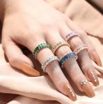 Clear Emerald Cut CZ Infinity Wedding Band 925 Silver Infinity Wedding Rings