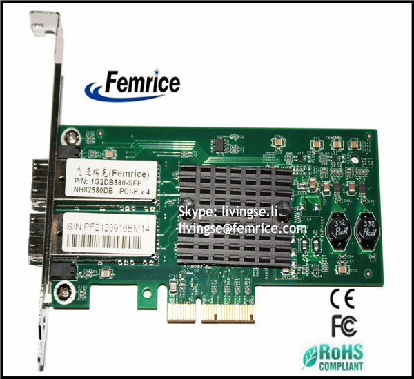 1 Gbps Intel 82580EB Gigabit Controller Ethernet Workstation Allication Network Adapter 1G2DB580-SFP