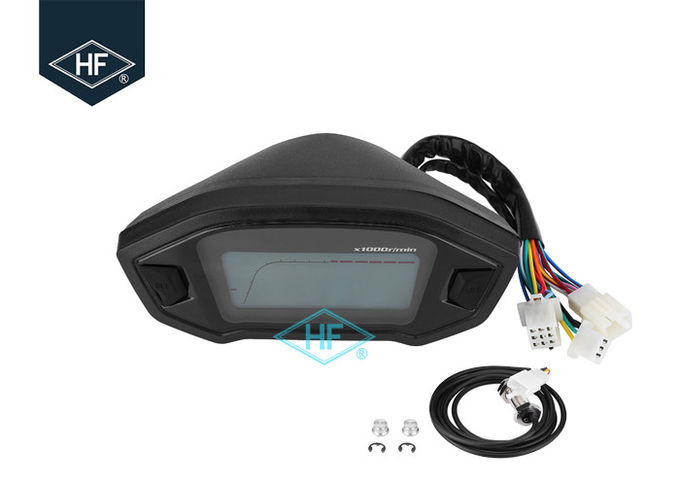 Digital LCD Other Motorcycle Parts Backlight 13000RPM Speedometer With Speed Sensor