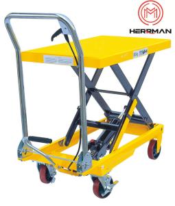Quality PU Wheels 150kg 330lbs Hydraulic Scissor Lift Table Trolley wholesale
