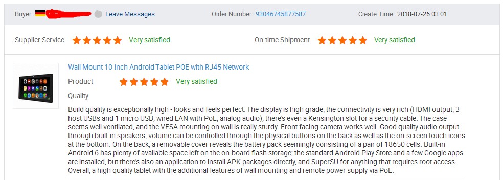 Android6 IPS Screen 1280x800 10" All In One Touch Screen PC