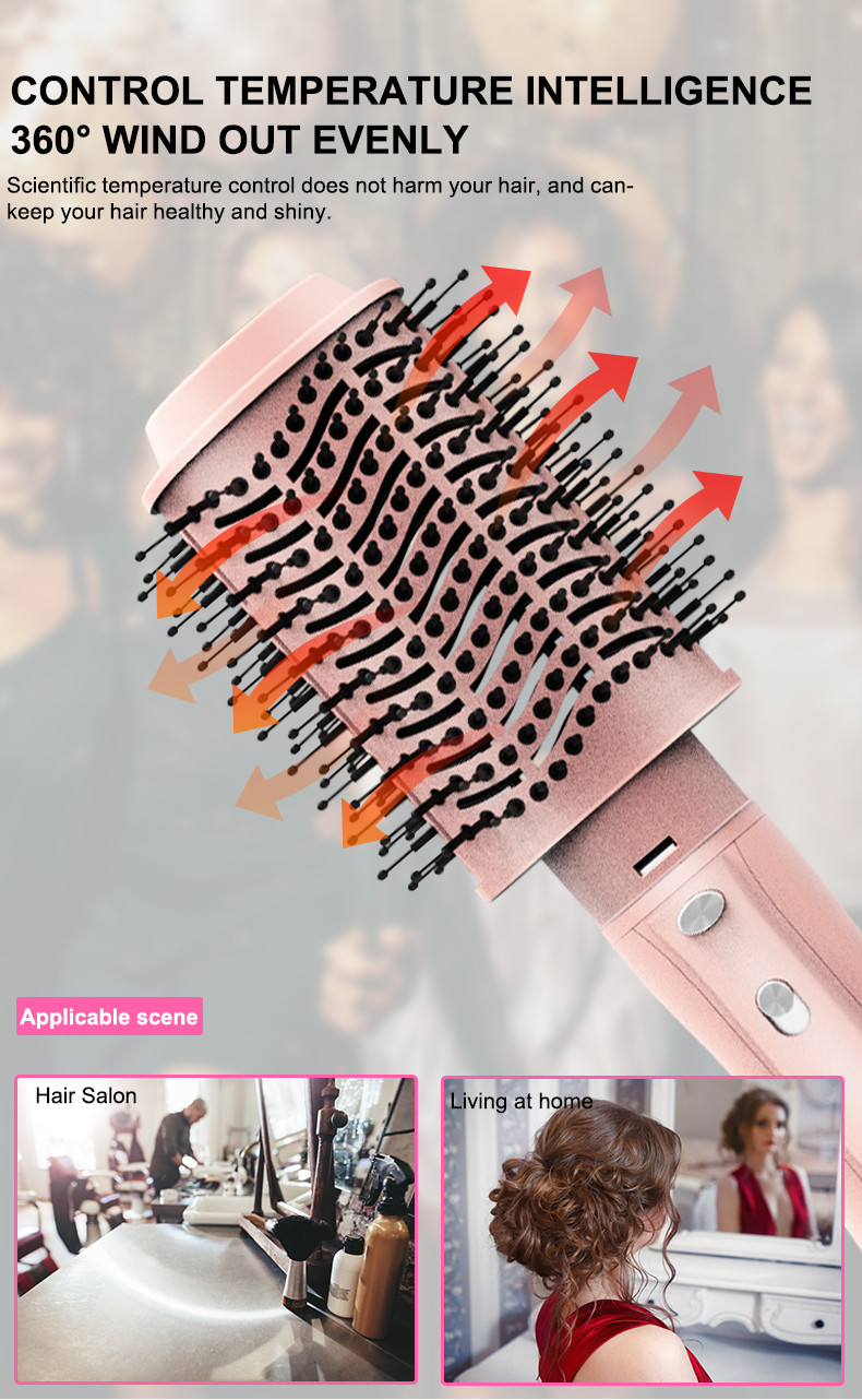 Interchangeable Electric Hair Brush Dryer 4 in 1 Multifunctional