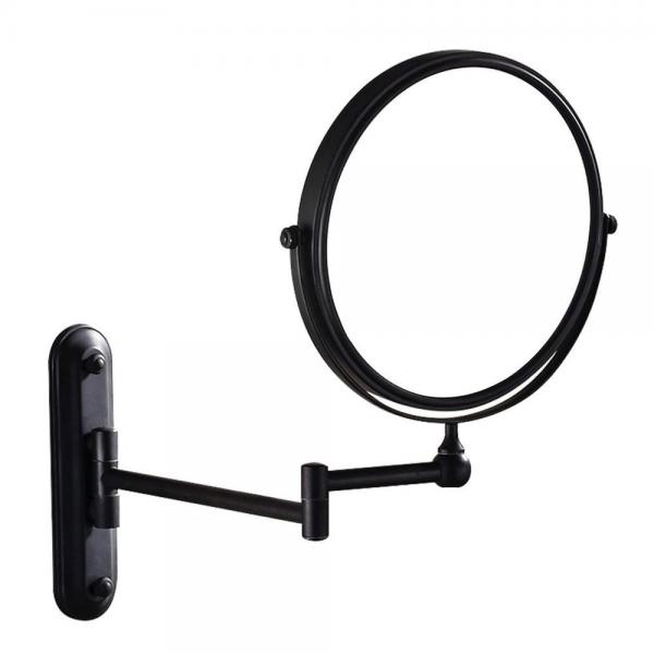 Cheap Bathroom Wall Mounted Magnifying Mirror Adjustable stainless steel Telescopic black Mirror 2-Face Mirror for bedroom for sale