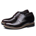 Stealth Increase 6cm Elevator Men Shoes Genuine Leather Black Lace Up Dress