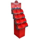 Red Recyclable Cardboard Floor Displays Pantone Printing Flat Packing