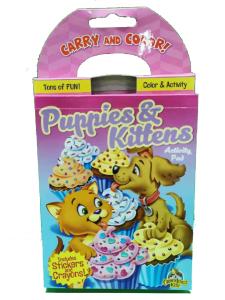Quality Puppies / Kitten Coloring Book Printing Carry And Color Activity Pad Varnishing Finish wholesale
