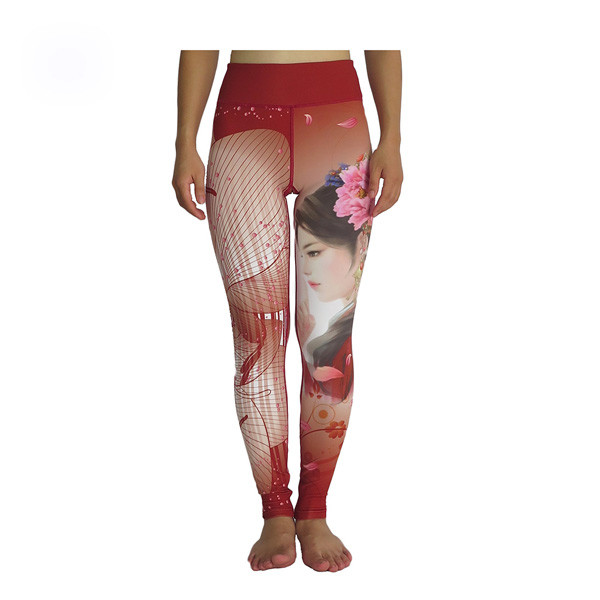 Slim Fit Yoga Pants / Unique Printed Womens High Waisted Workout Leggings