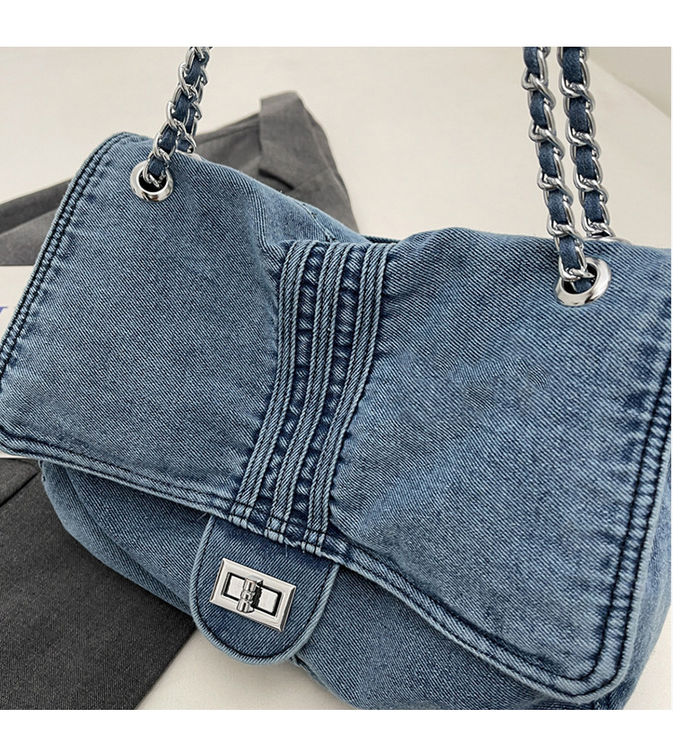 Cloth Denim Women's Tote Bags Big Capacity Vintage Style Ladies Fashion Shoulder Bags